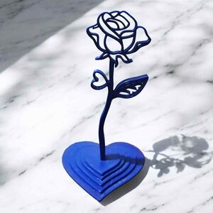 Blue Heart Rose  Sculpture